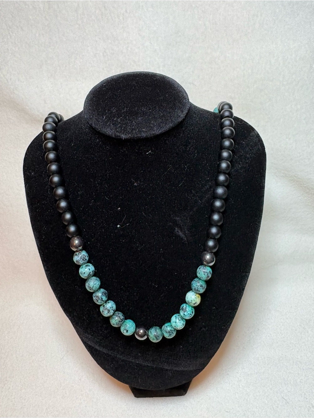 Turquoise & Onyx Women's Necklace - Elegant Gemstone Necklace